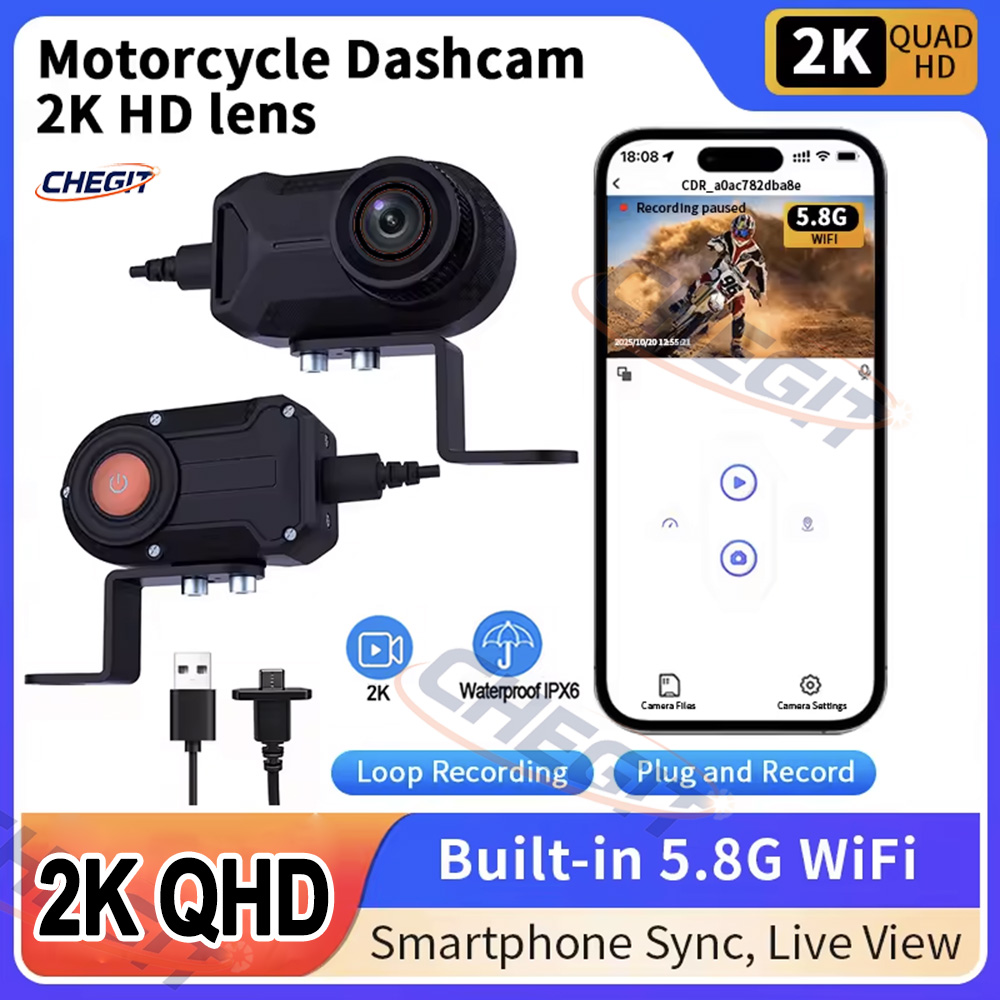 Compact Camera Mirrorless - オートバイ DVR 2K HD WiFi 防水