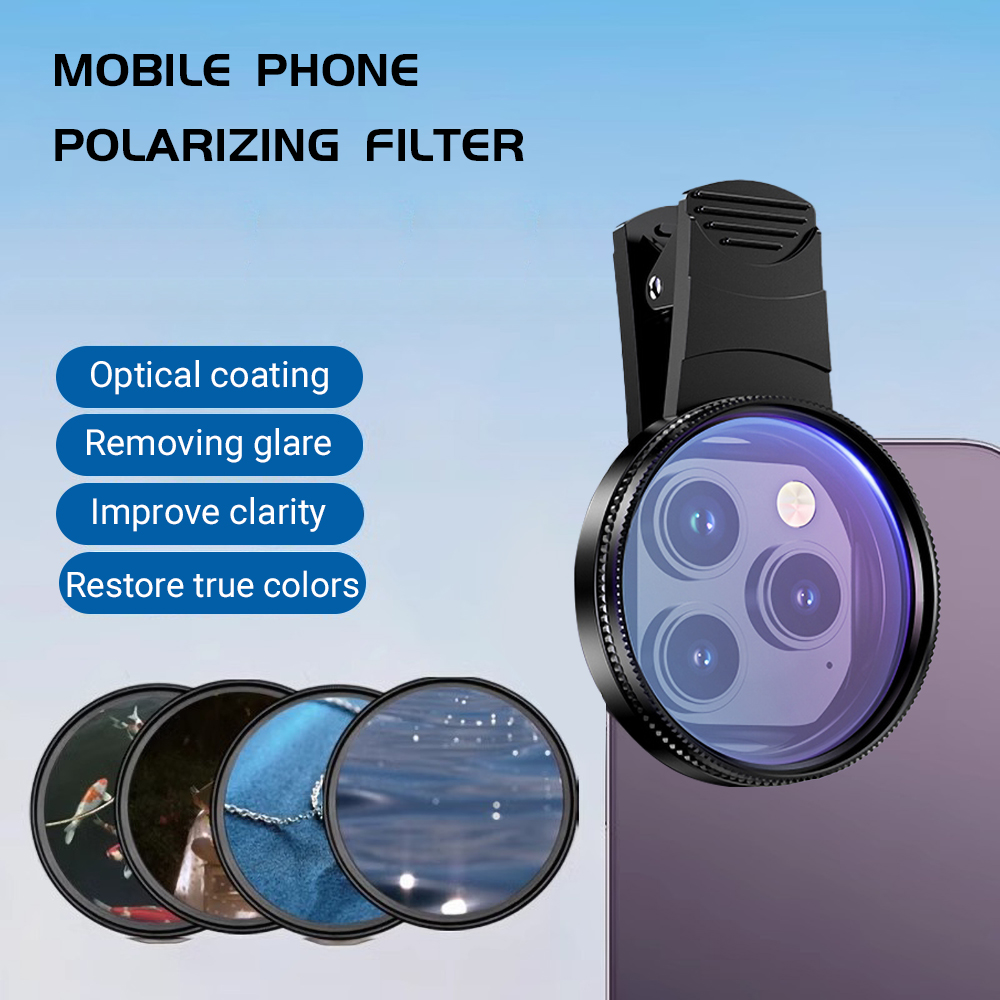 Mobile Electronics Gadgets - 52 ミリメートル携帯電話レンズユニバーサル偏光カメラクリップカメラアクセサリー付き円形 iPhone サムスン Xiaomi すべてのスマートフォン用
