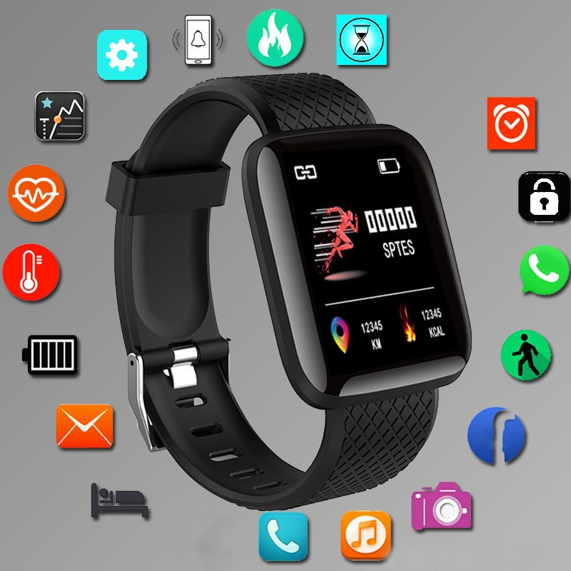 Electronics Gadgets For Men - スポーツスマートウォッチフィットネスブレスレット音楽制御女性男性スマート腕時計 Android Bluetooth デジタル時計目覚まし時計天気