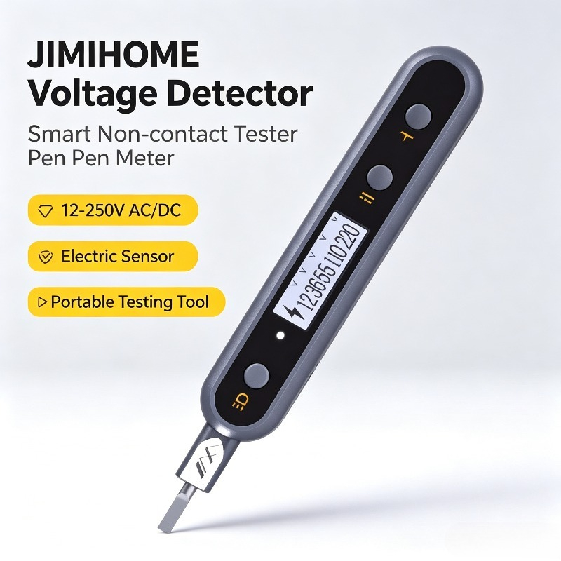 Electronics Quiz - JIMIHOME 電圧検出器スマート非接触テスターペンメーター 12-250V AC/DC 電気センサー多機能テストツール