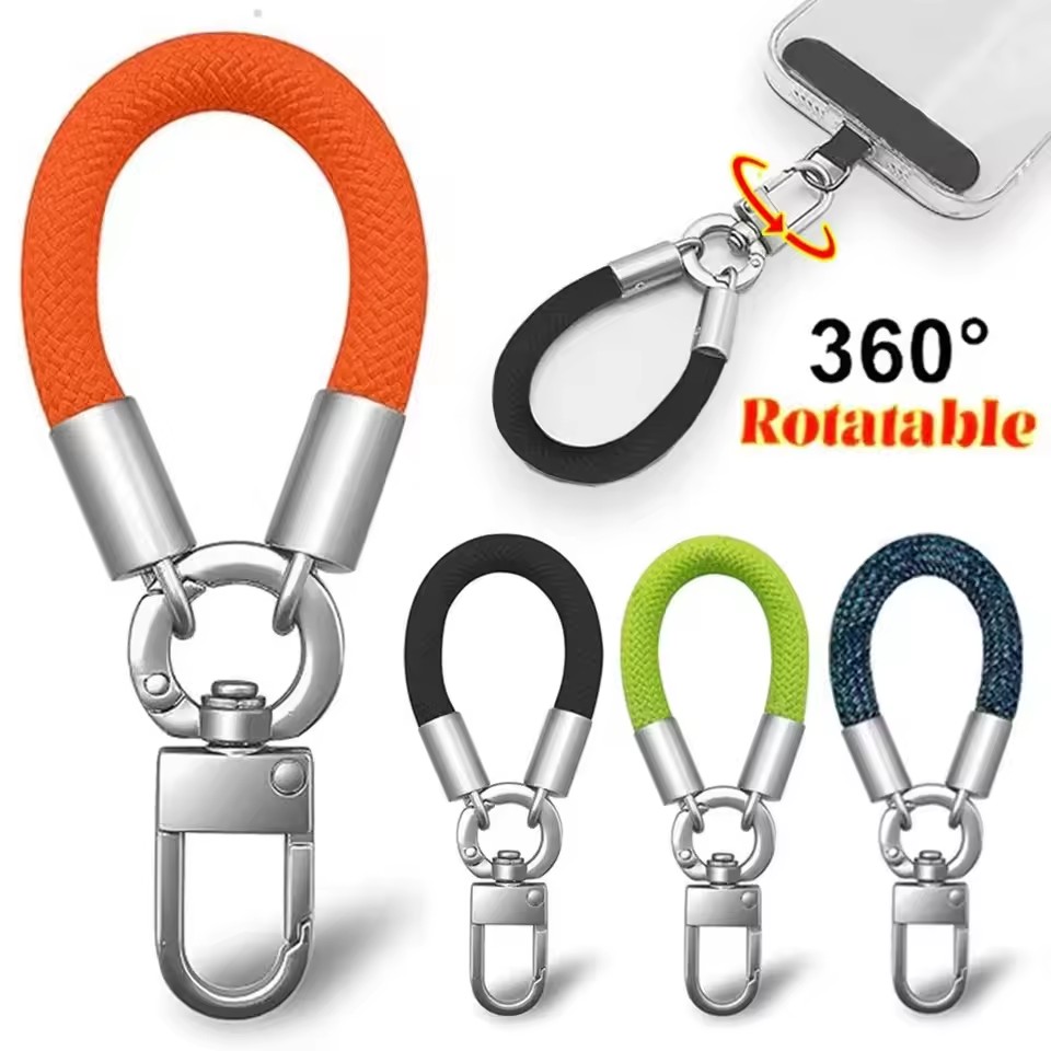 Mobile Electronics Gadgets - 金属製スマホストラップガスケットパッチ回転式メタルバックル吊り下げスチールクリップカードコードタブ携帯電話アクセサリー