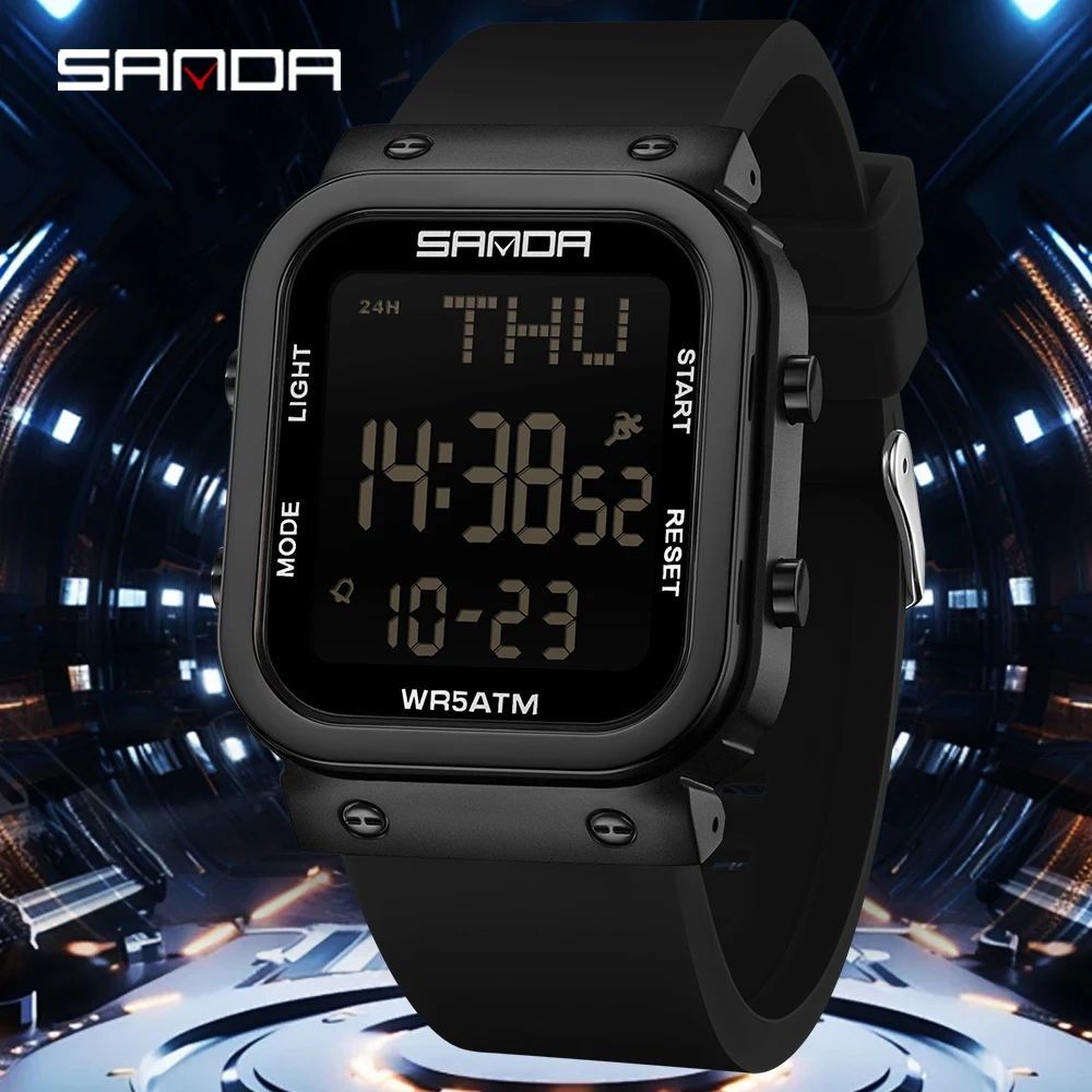 Electronics Gadgets For Men - SANDA デジタル腕時計メンズミリタリーアーミースポーツ腕時計トップブランドの高級 LED ストップウォッチ防水男性電子時計ギフト
