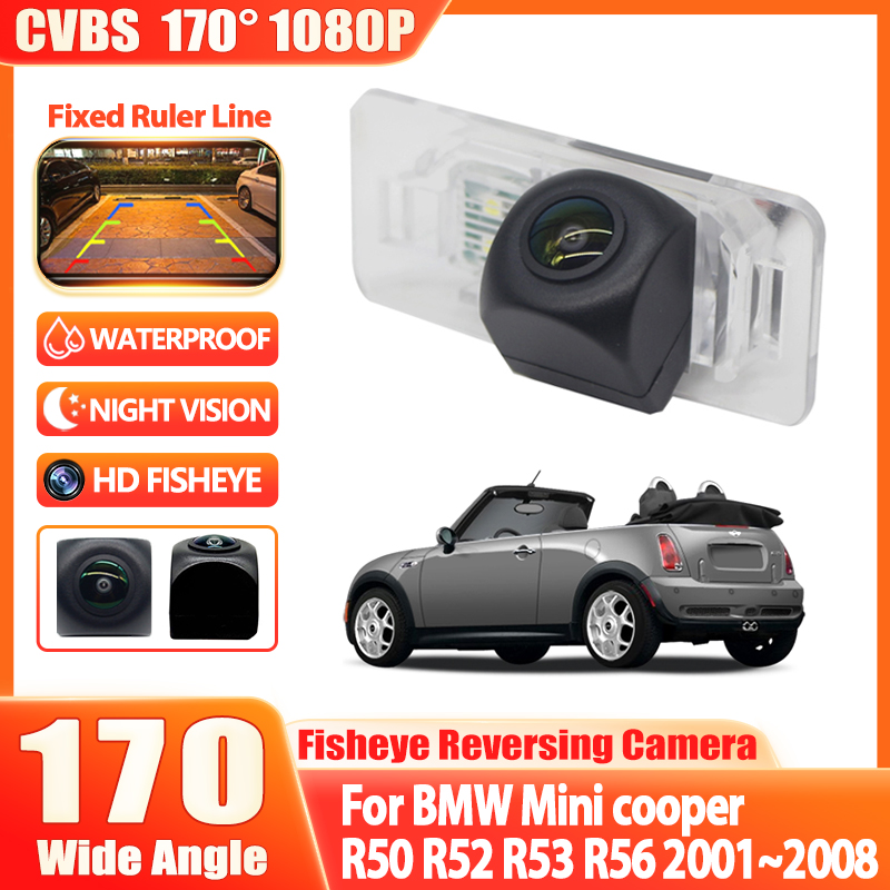 Compact Camera Mirrorless - ミニクーパーR50 R52 R53 R56 2001～2008用リアビュー/リバースカメラCCDナイトビジョンカメラバックアップナンバープレートライトカメラ