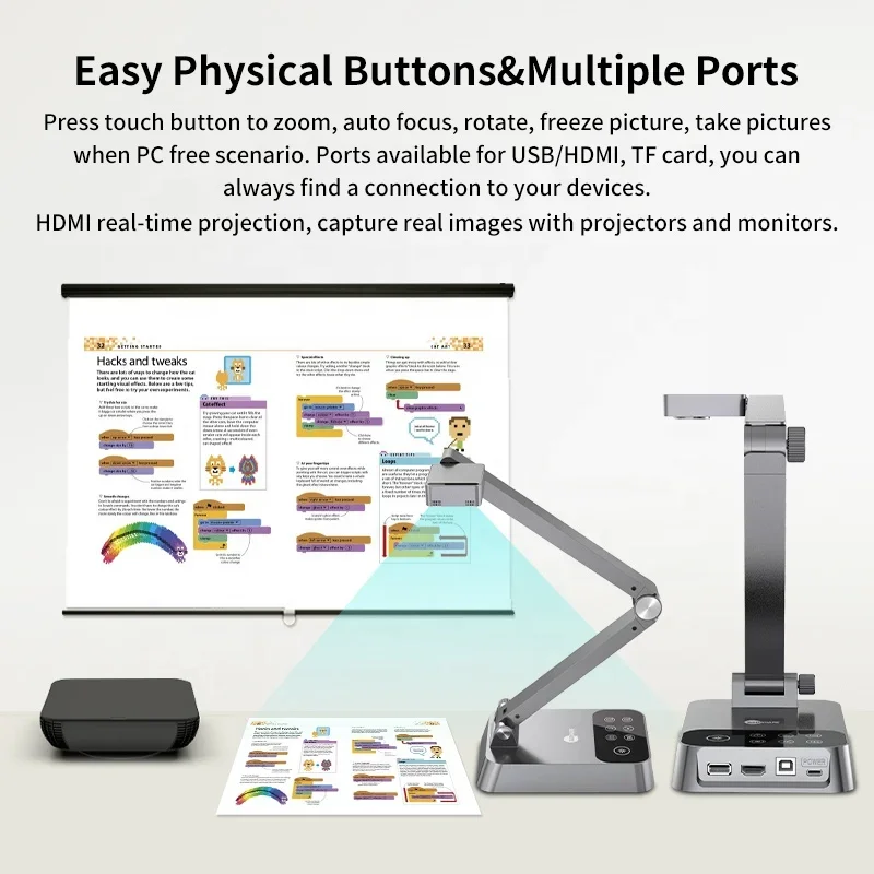 Document Camera Visualizer - 新型ポータブル教育用プロジェクターツール A3 HD MI ドキュメントカメラ ビジュアライザー
