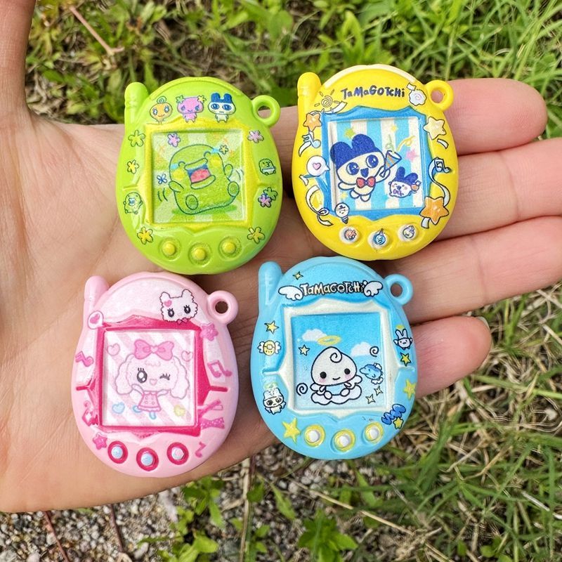 Mobile Electronics Gadgets - たまごっち両面印刷ビーズDIY素材、焼付塗料漫画アーケードスルーホールビーズ携帯電話キーホルダーペンダント