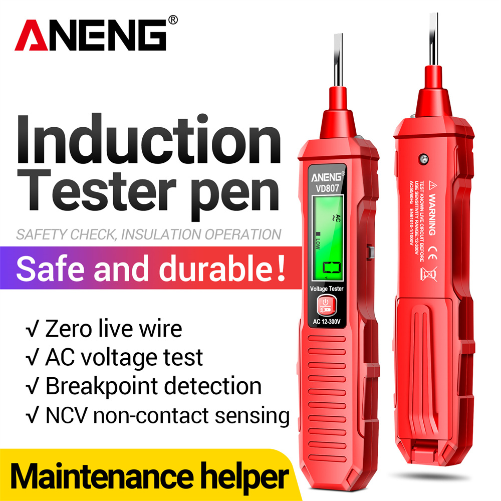 Electronics Quiz - ANENG VD807 一言誘導テスターポータブル 50/60Hz スマート電気ペン NCV