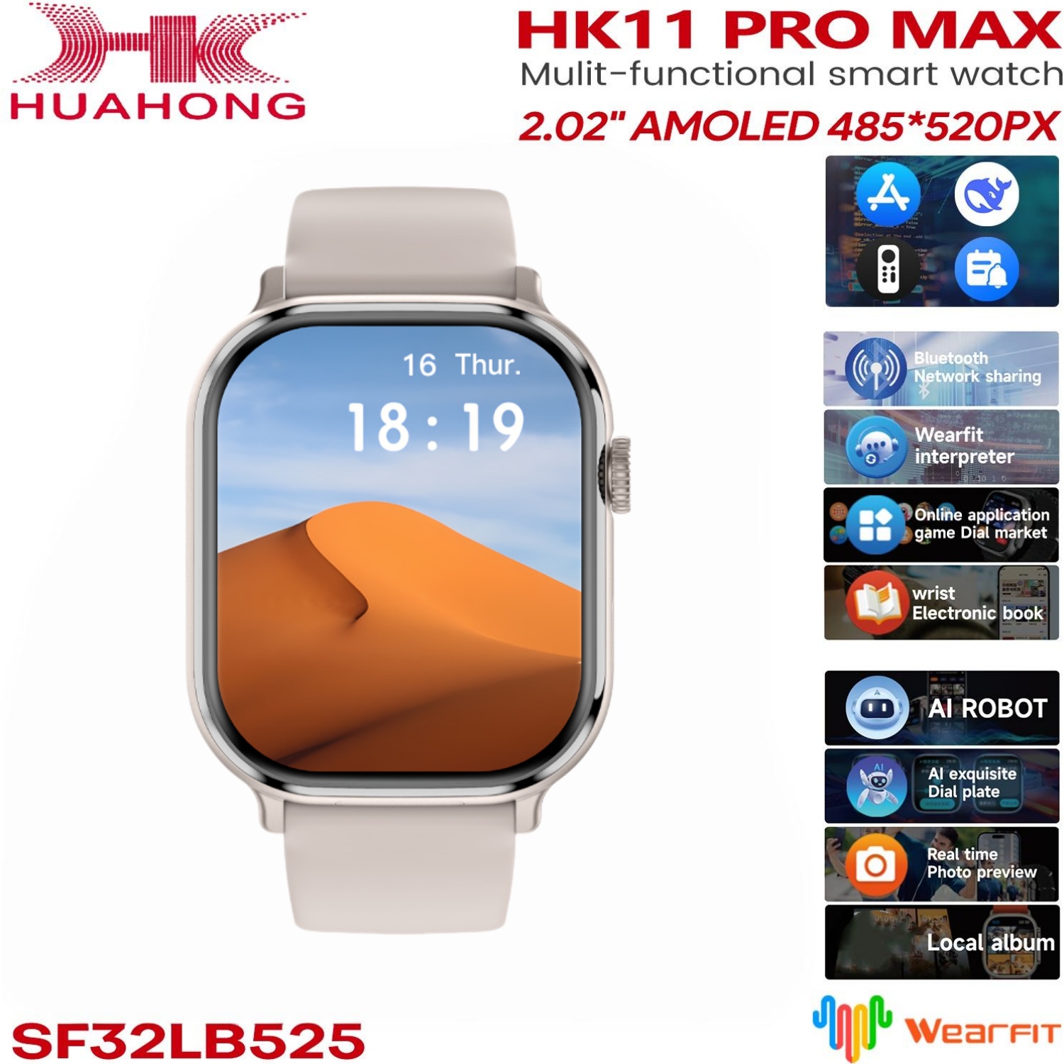 Electronics Quiz - オリジナルHK11 Pro MAXスマートウォッチ AMOLED Bluetooth通話 AIロボット