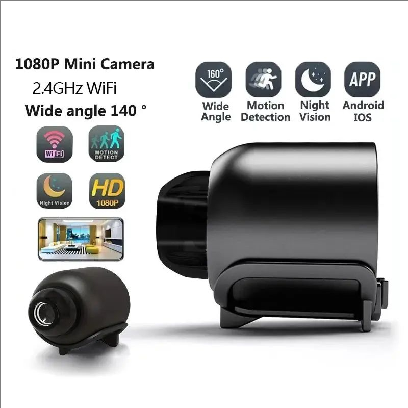 Compact Camera Mirrorless - 1080P HDミニカメラ WiFiワイヤレスHDナイトビジョンカメラ 家庭用X5リモートカメラ 子供/ペット安全監視