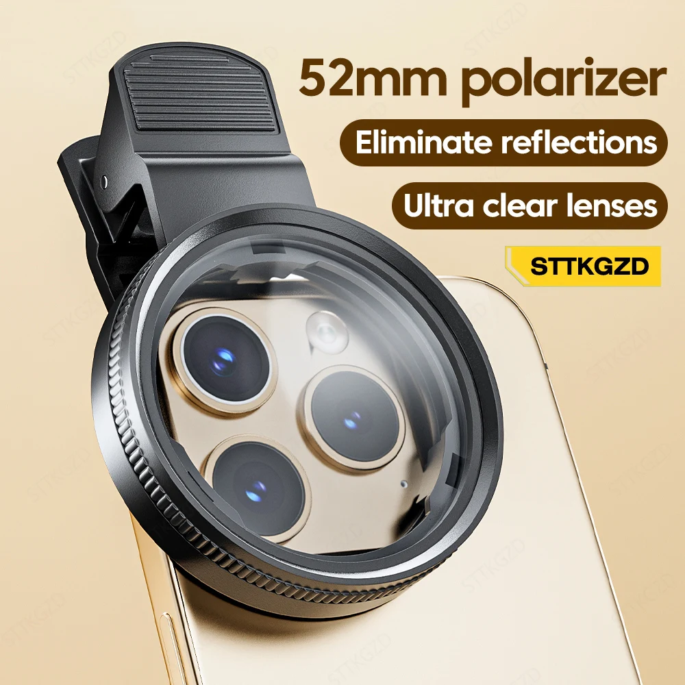 Mobile Electronics Gadgets - 新しい52mm CPL携帯電話レンズフィルターレンズクリップカメラアクセサリー円偏光フィルター Canon Nikon全スマートフォン対応