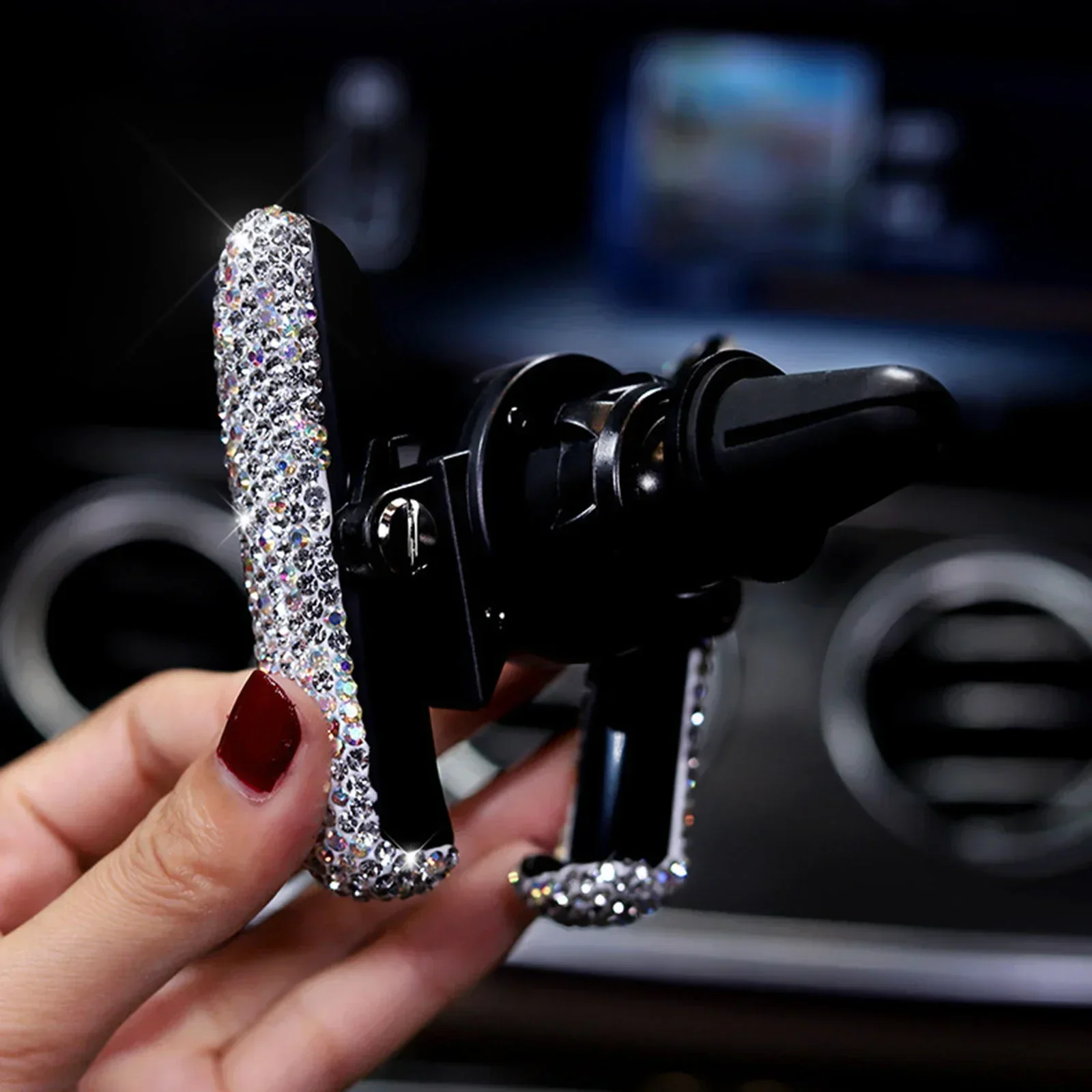 新しい車載電話ホルダー ダイヤモンドクリスタル 車のエアコン - Mobile Electronics Gadgets のレビューと価格