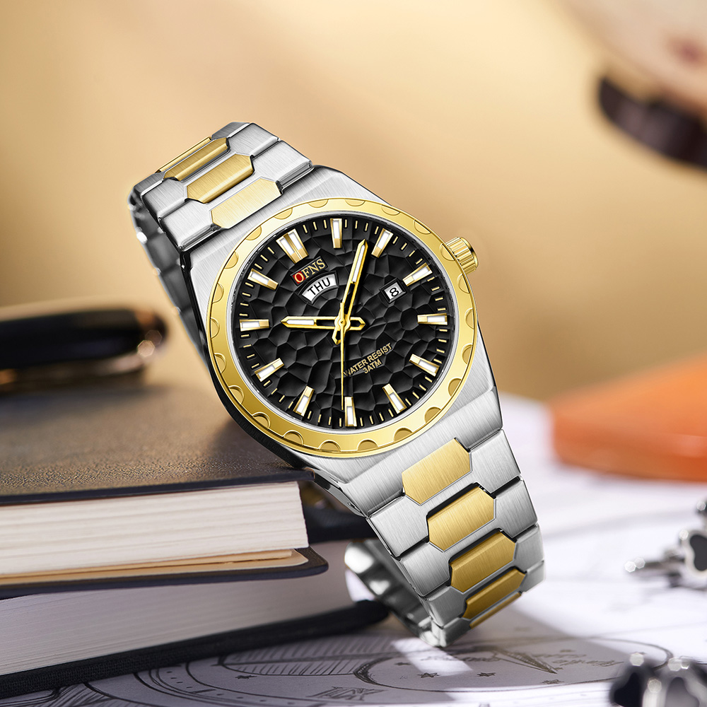 OFNS ビジネスマン向けクォーツ時計、日付・曜日表示、高級 - Electronics Gadgets For Men のレビューと価格