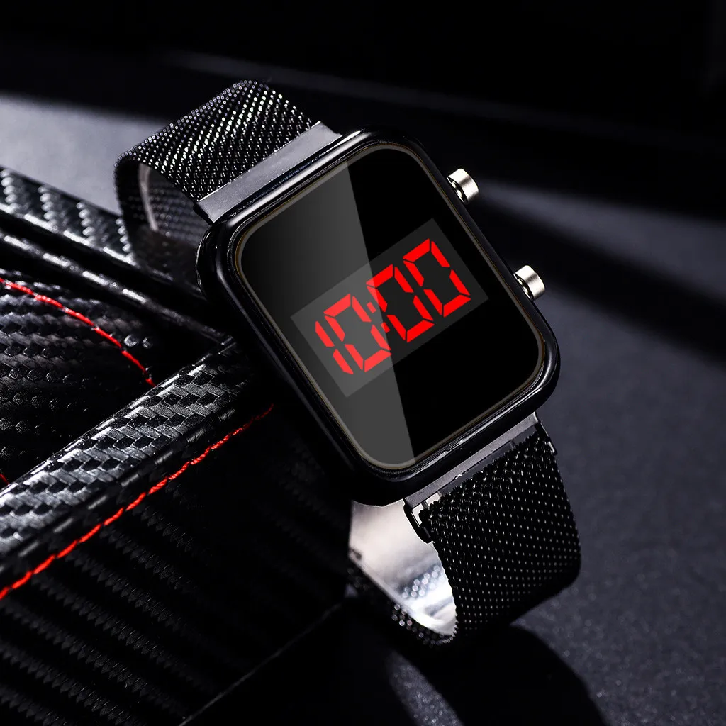 ファッション磁気バックル長方形 LED デジタル腕時計男性女 - Electronics Gadgets For Men のレビューと価格