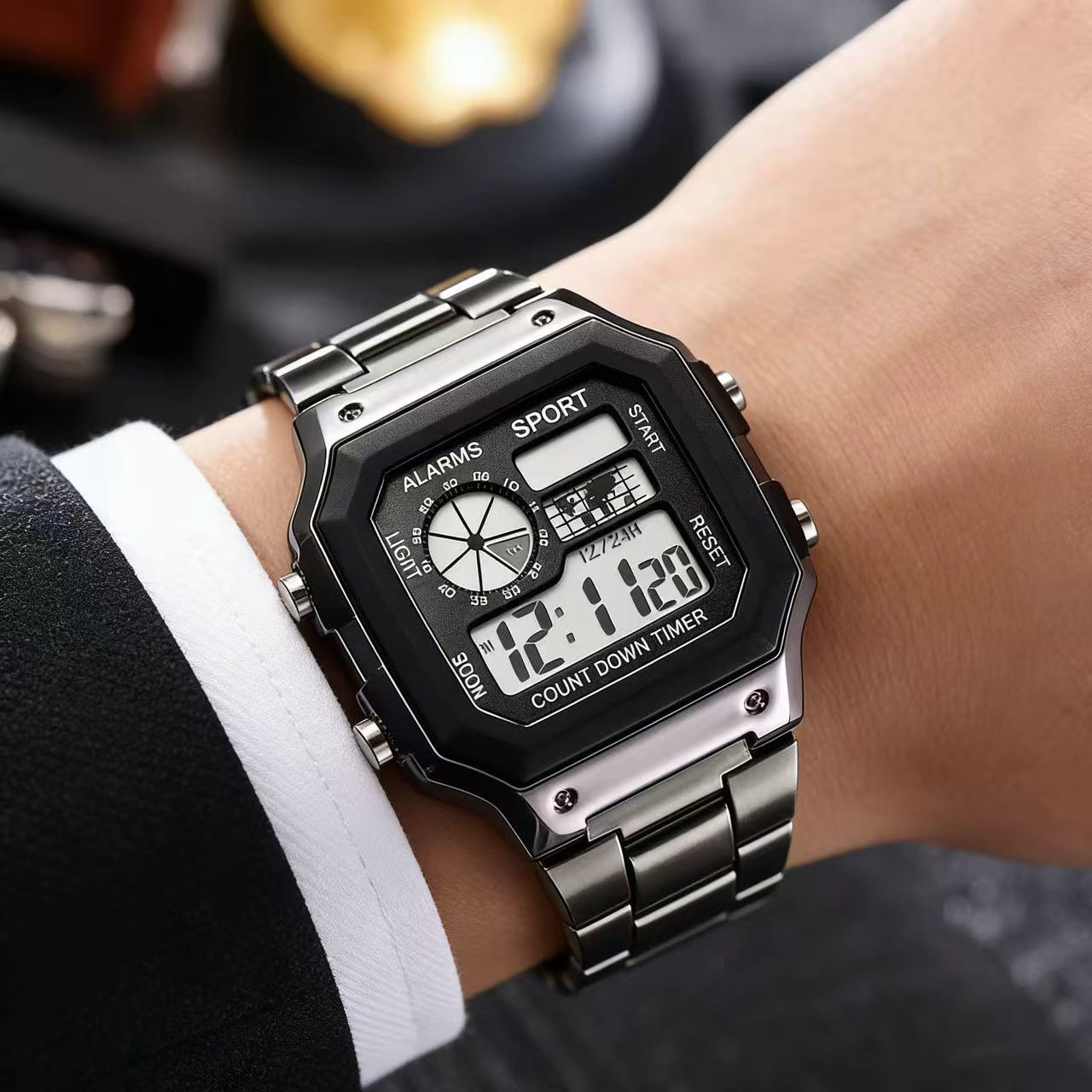 メンズミリタリーウォッチ高級スポーツデジタルウォッチステンレ - Electronics Gadgets For Men のレビューと価格