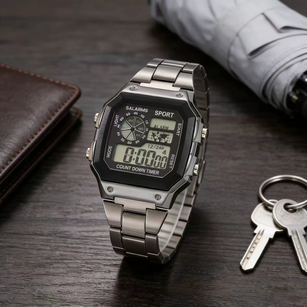メンズミリタリーウォッチ高級スポーツデジタルウォッチステンレ - Electronics Gadgets For Men のレビューと価格