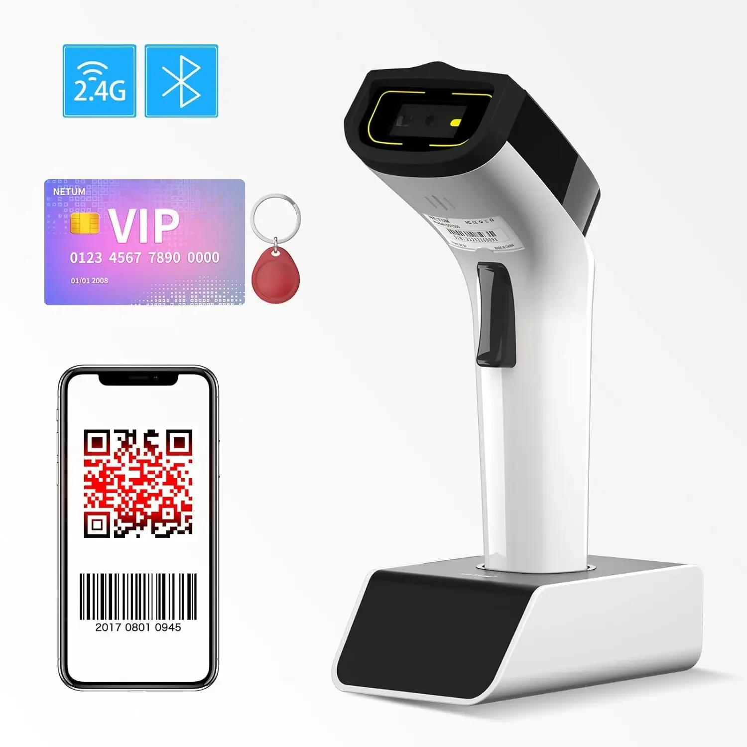 NETUM DS8100 ブルートゥース 13.56MHz  - Barcode Scanner Wireless のレビューと価格