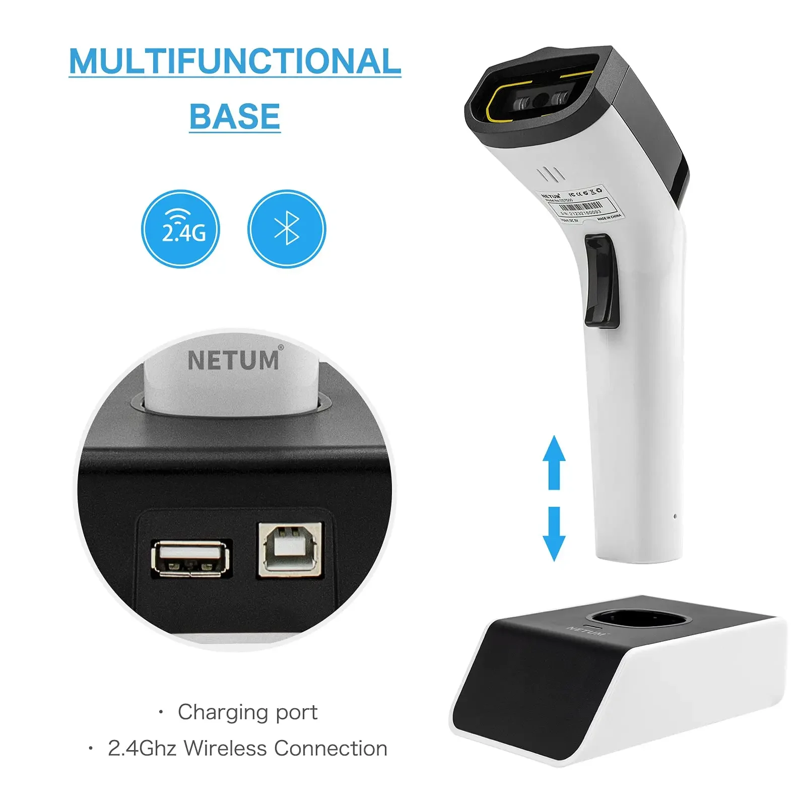 NETUM DS8100 ブルートゥース 13.56MHz  - Barcode Scanner Wireless のレビューと価格